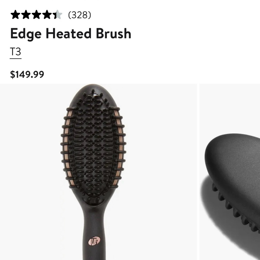 T3 Black Heated Styling Brush with Rose Gold Trim